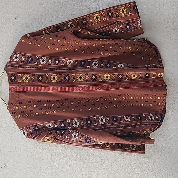 Madewell, Shirttail Wrap Jacket, Size-XS, Brown, Jacquard Pattern - Picture 3 of 5